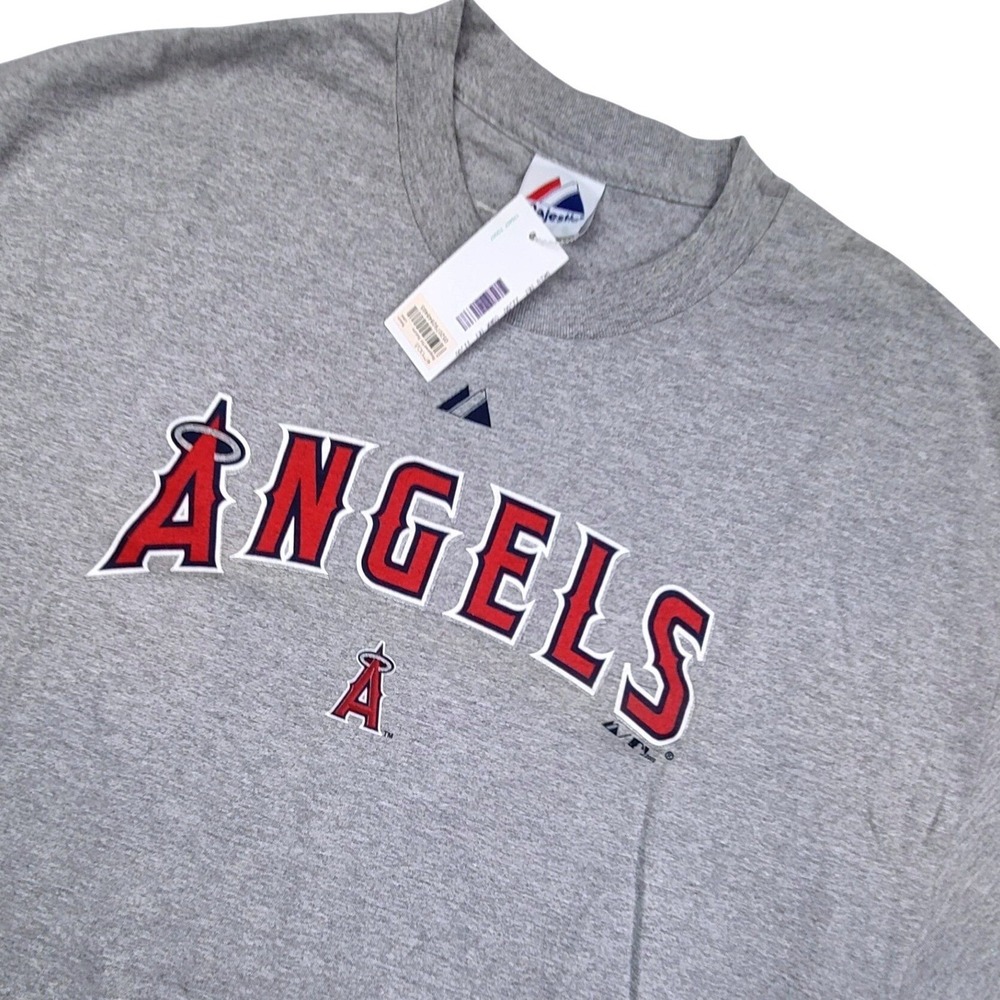 Los Angeles Angels MLB Baseball T Shirt Mens 2XL Grey Short Sleeve Magestic NWT